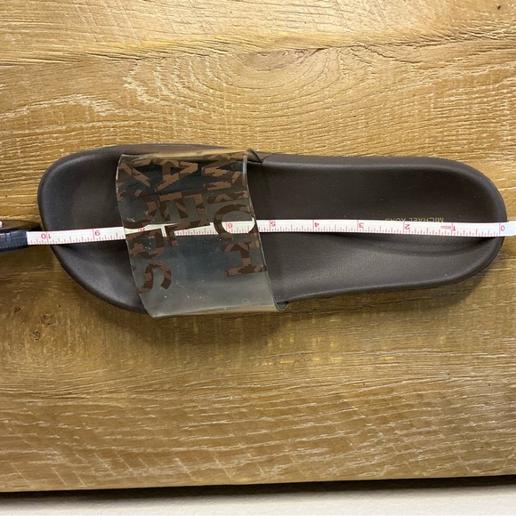 MICHAEL Michael Kors Gilmore Logo Print PVC Slide Sandal Womens  Size 9.5